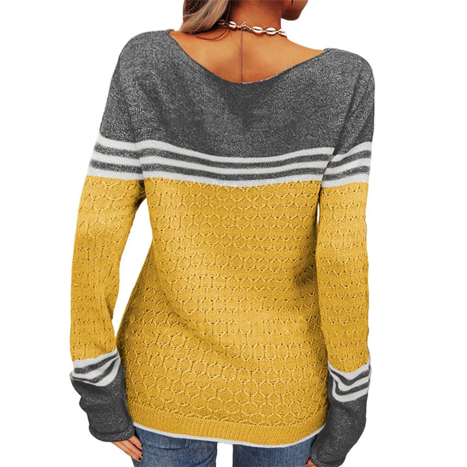 Vand | Casual Strikket T-shirt med Striber
