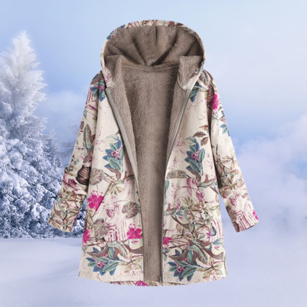 Lene | Dame Hoodie med Farverigt Tribalprint