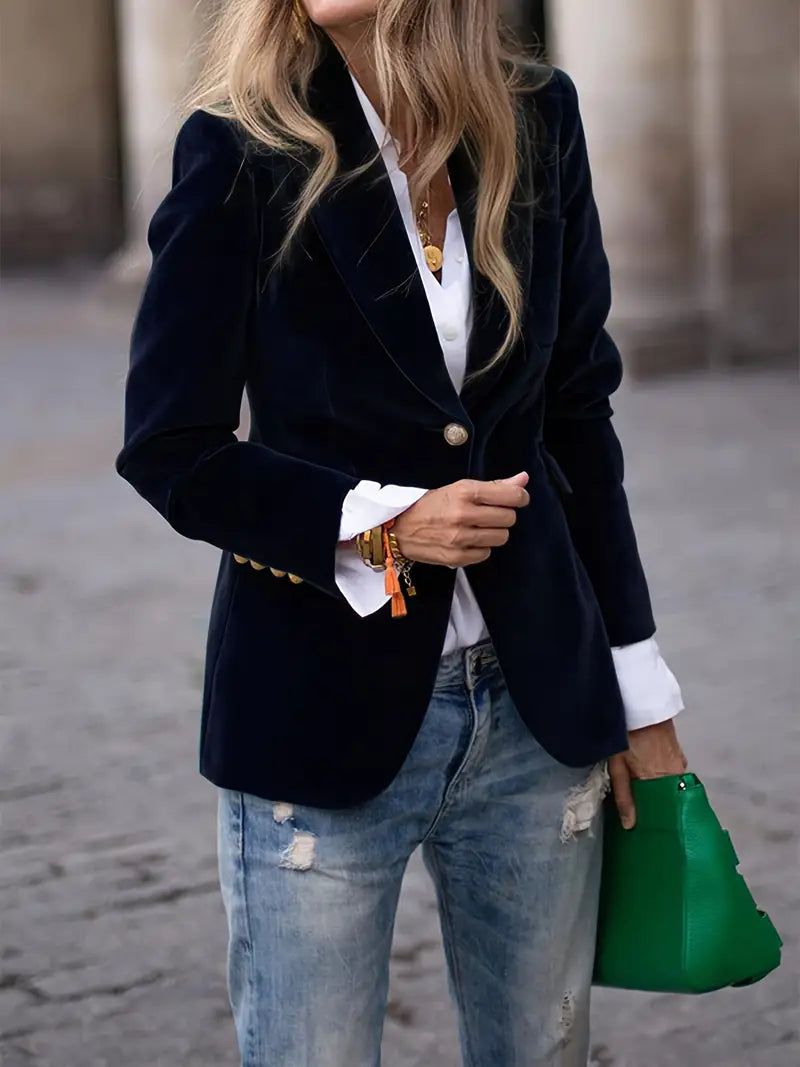 Astrid | Elegant Blazer i Blød Velour