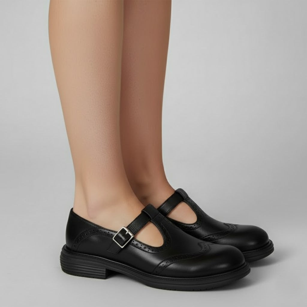 Line | Chikke klassiske støvler i vintage Mary Jane-stil med spænde