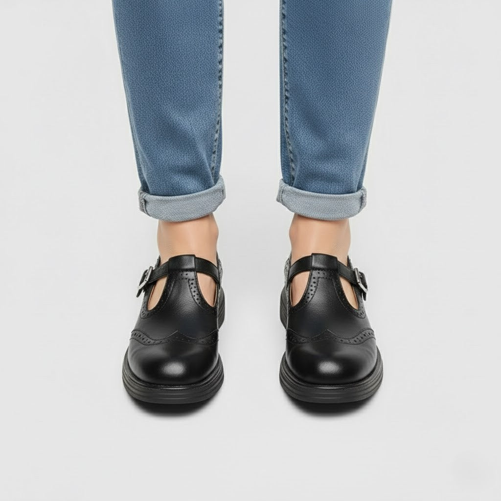 Line | Chikke klassiske støvler i vintage Mary Jane-stil med spænde