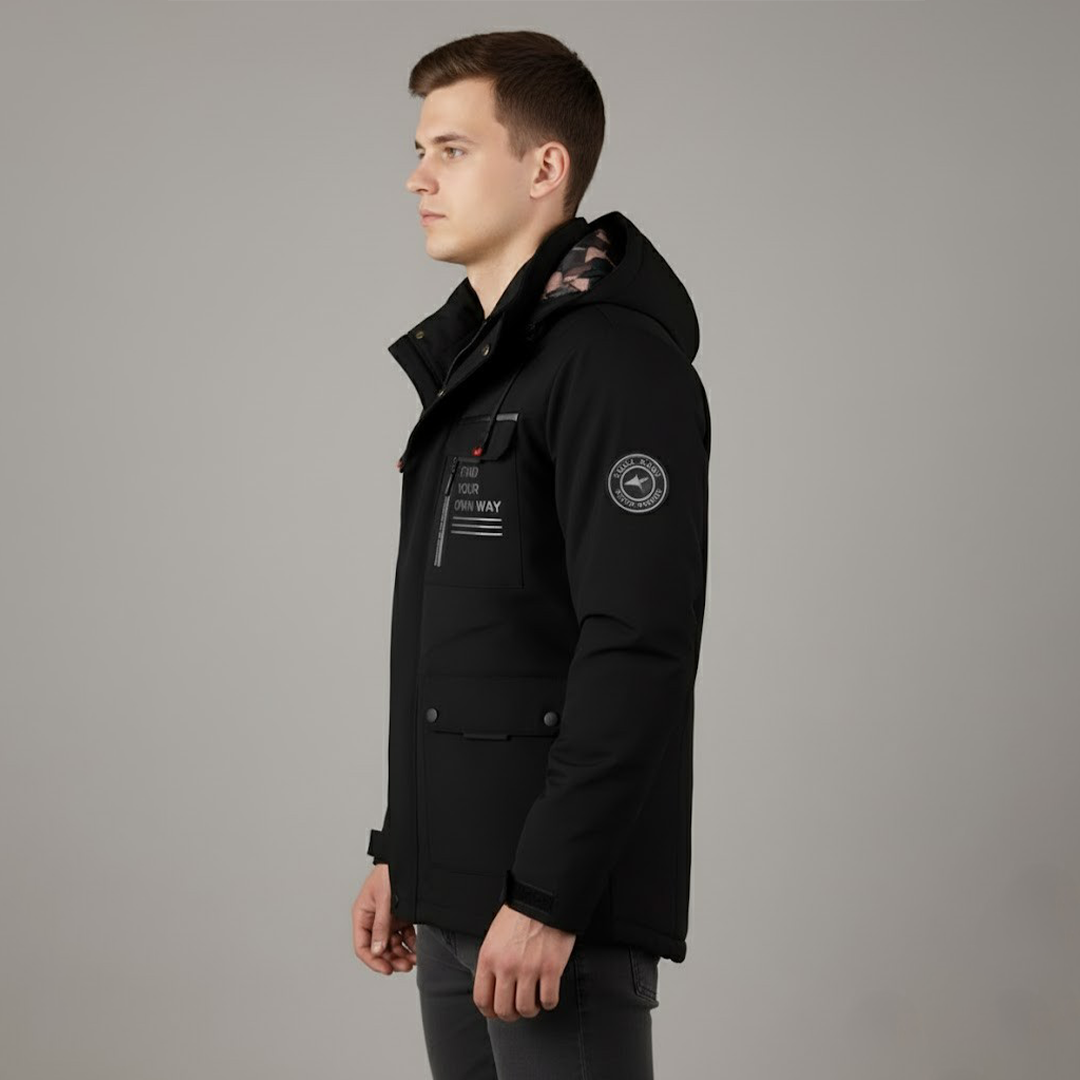 Knud | Herres vandtætte ski-vinterjakke med hætte til udendørsbrug