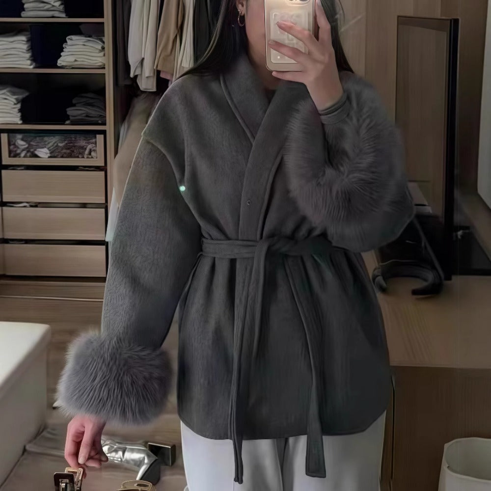 Blanka | Kvinders Hyggelig Langærmet Frakke med Bælte