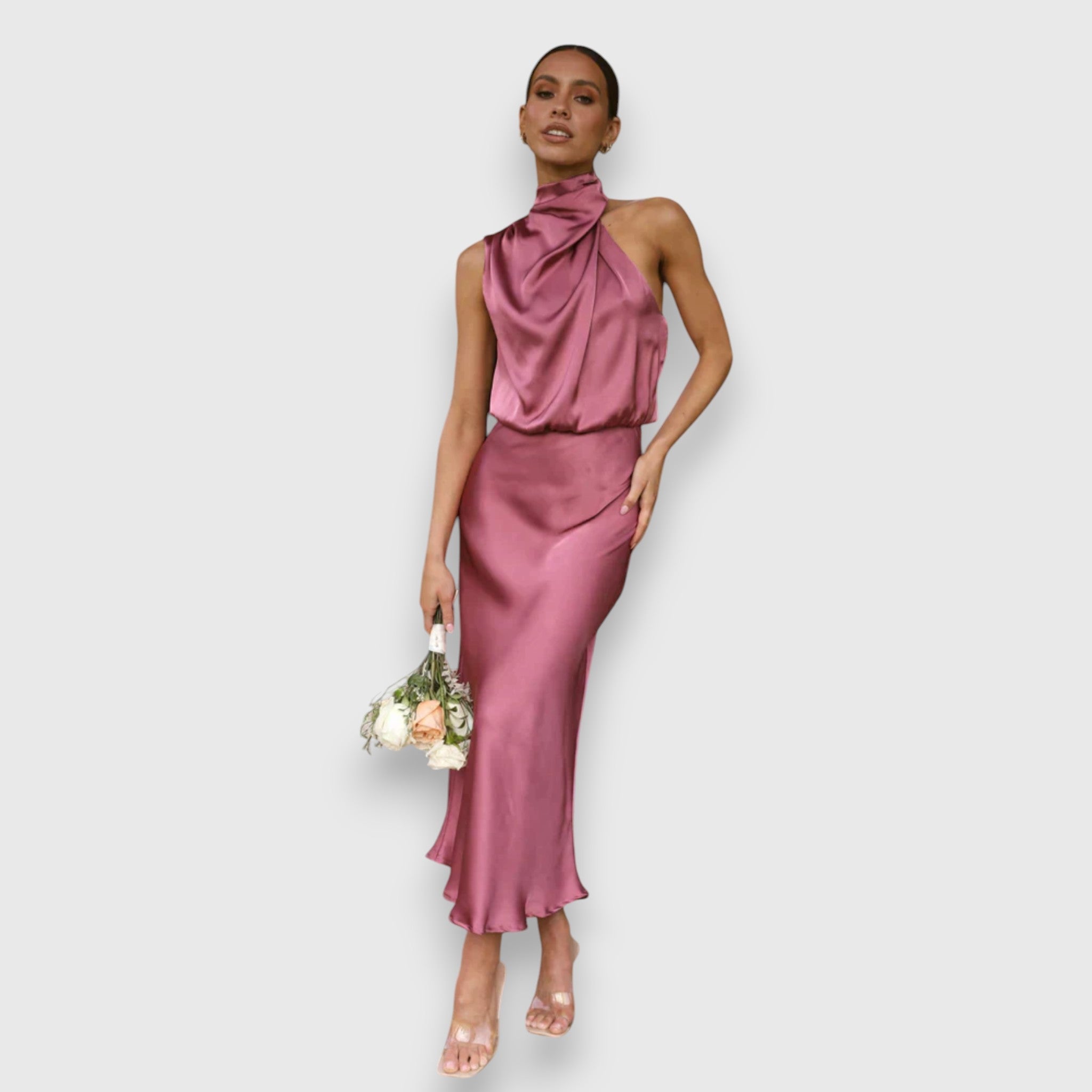 Louise – Klassisk Midi Kjole Med Feminint Twist