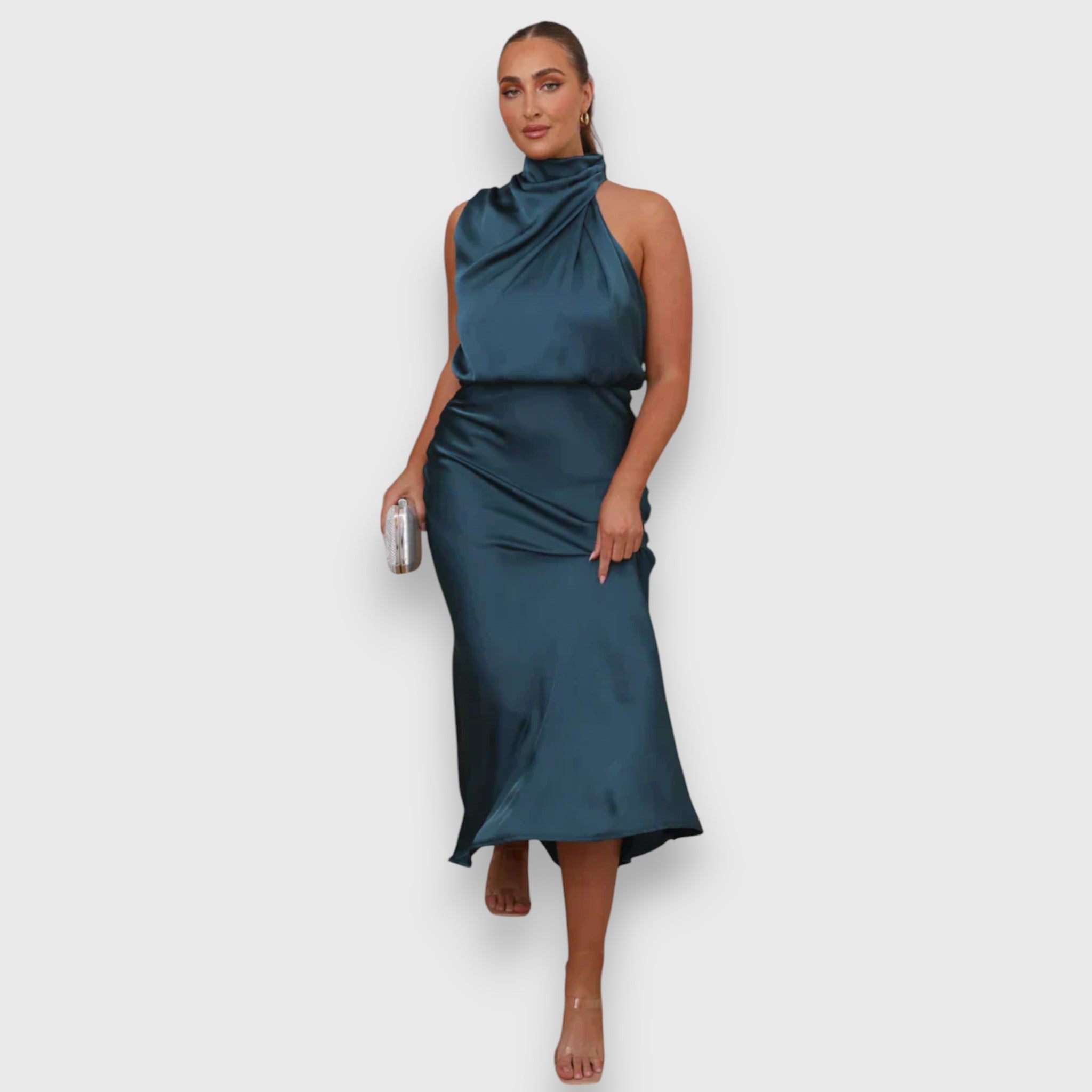 Louise – Klassisk Midi Kjole Med Feminint Twist