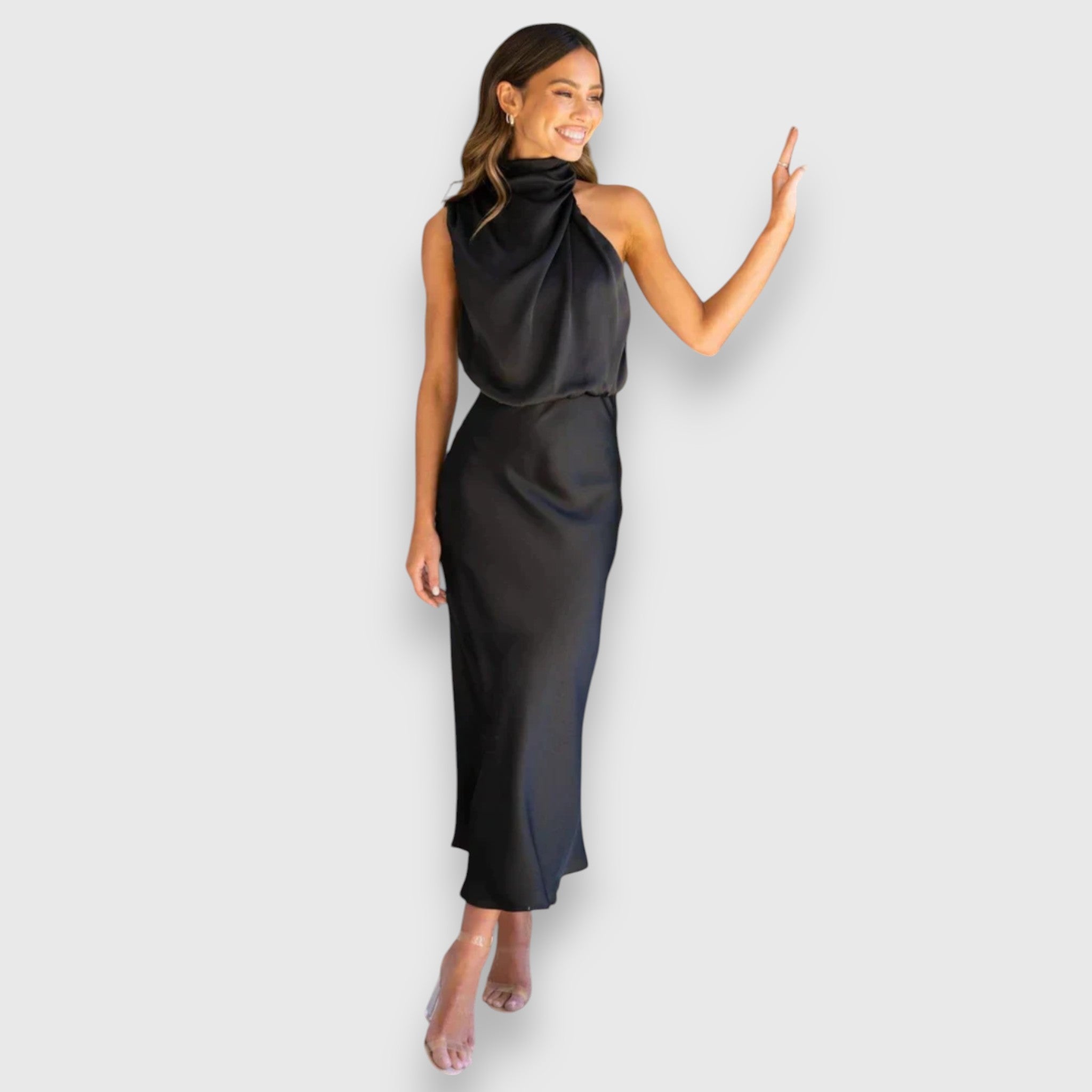 Louise – Klassisk Midi Kjole Med Feminint Twist