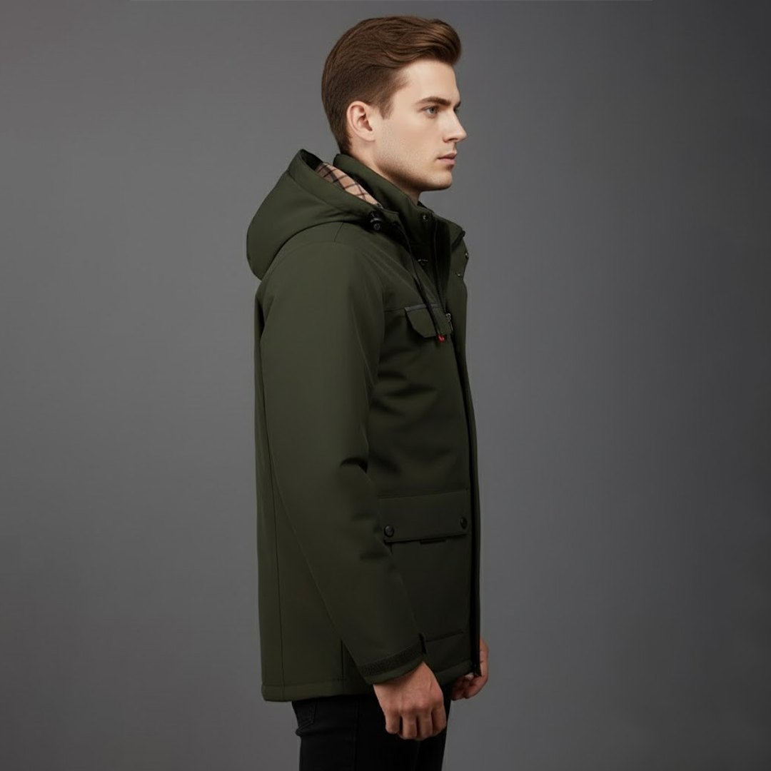 Knud | Herres vandtætte ski-vinterjakke med hætte til udendørsbrug