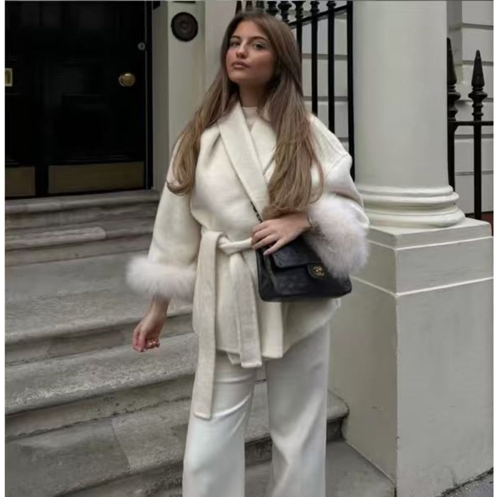 Blanka | Kvinders Hyggelig Langærmet Frakke med Bælte