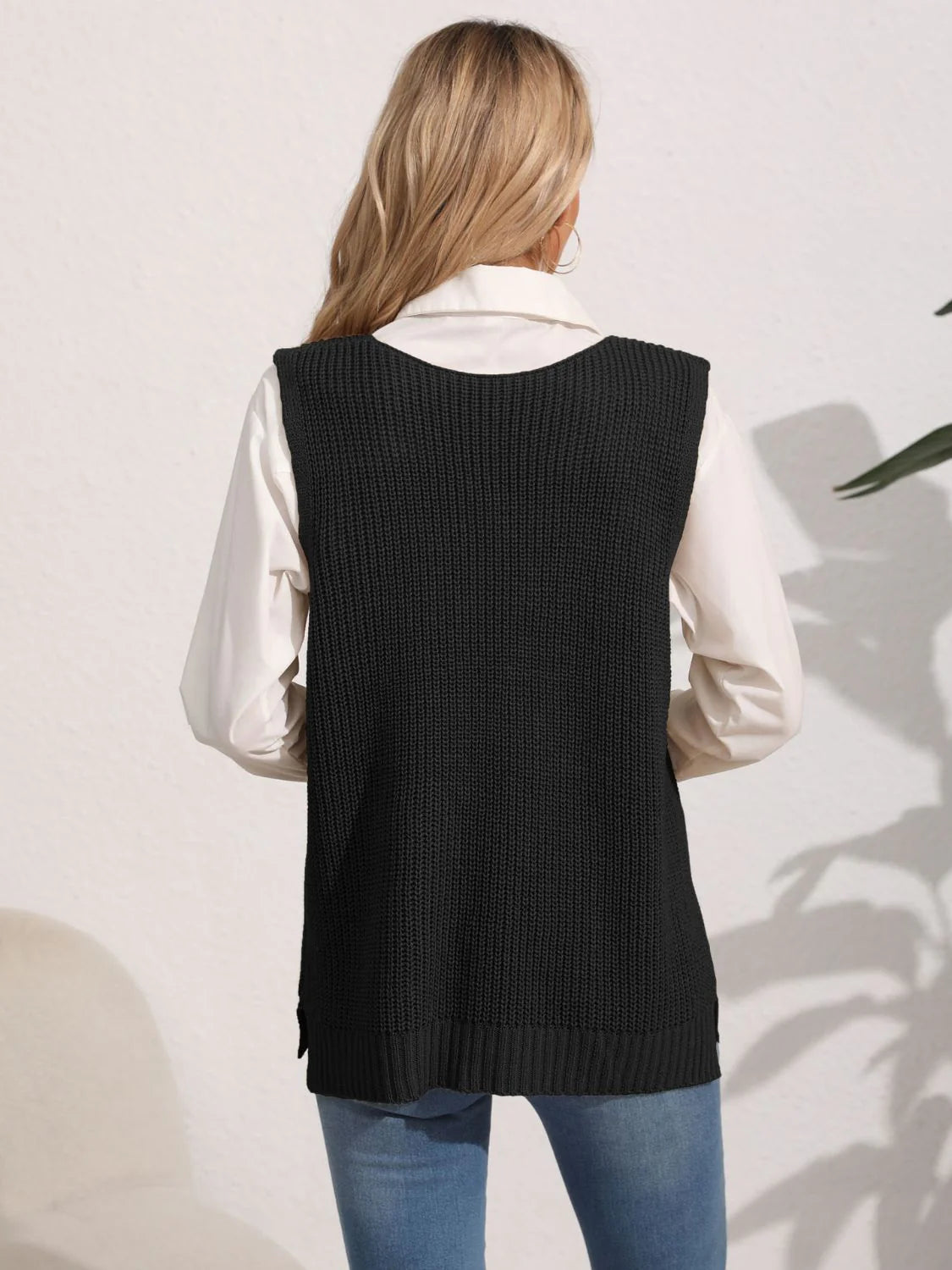 Bettina | Kvinders Vinter Strikket Vest med Lommer