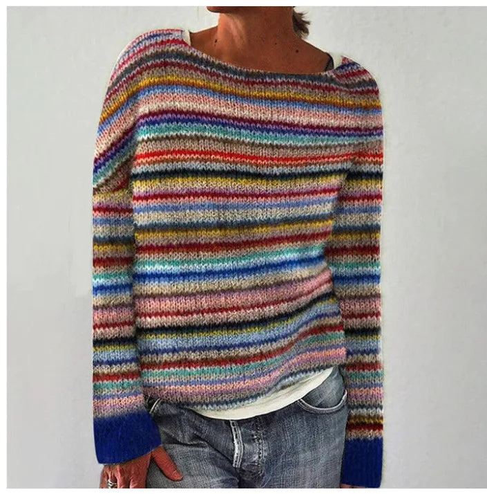 Trine - Retro strikket trøje med blødt materialer