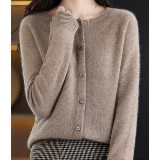 Alette | Dame Vinter Knappet Strikket Cardigan