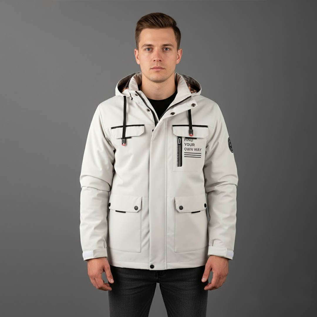 Knud | Herres vandtætte ski-vinterjakke med hætte til udendørsbrug