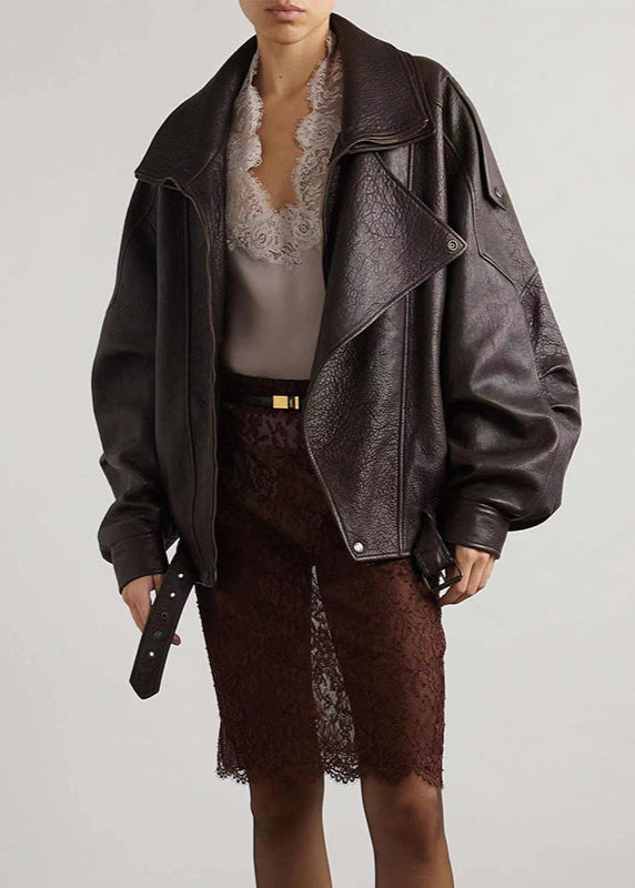 Serina | Kvinders Oversized Jakke med Bælte og Lynlås