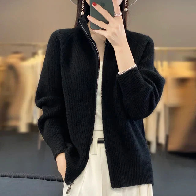 Beate | Kvinders Vinter Zip-Up Cardigan