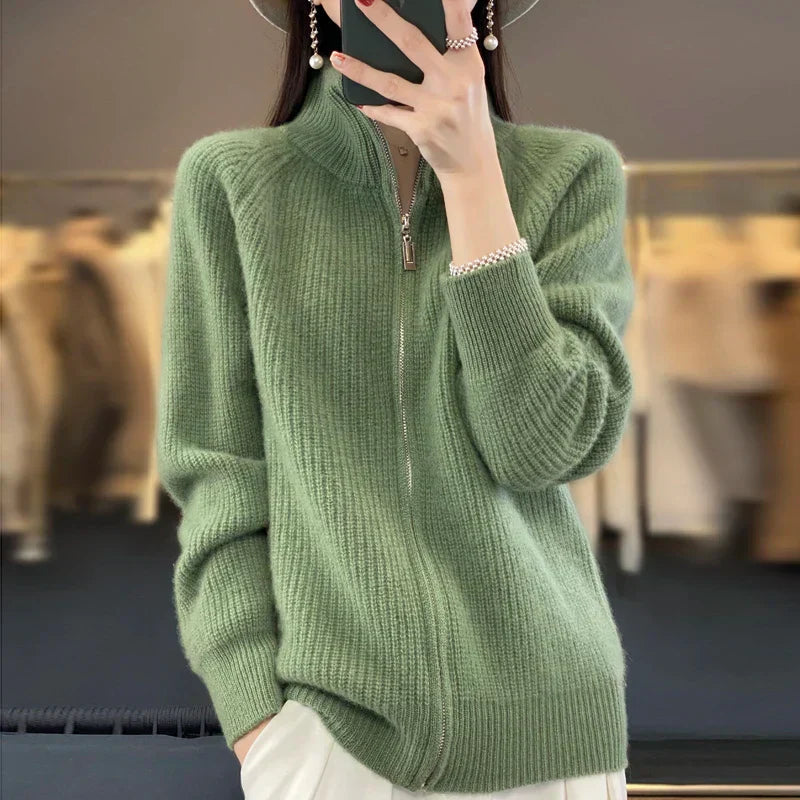Beate | Kvinders Vinter Zip-Up Cardigan