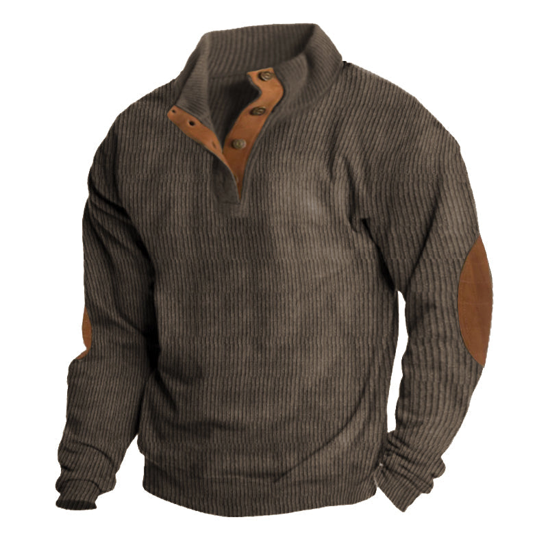 Nicolai | Herre Ribstrikket Sweater med Albuelapper