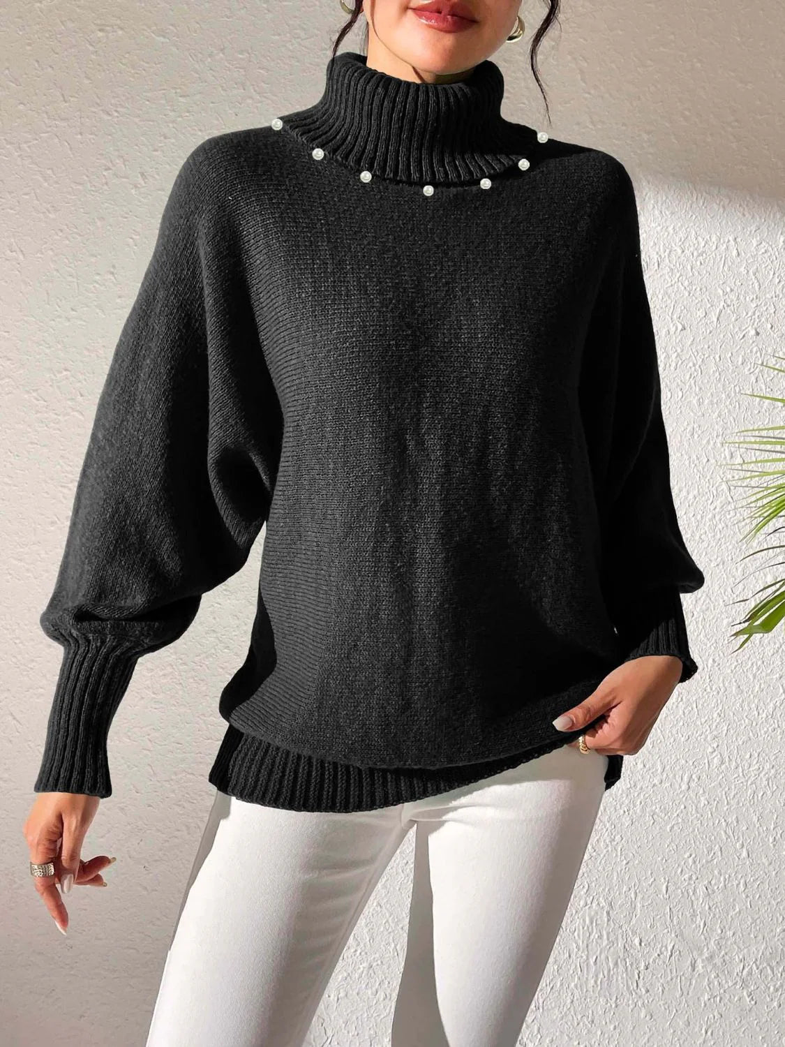 Barbara | Kvinders Vinter Perle Rullekrave Sweater
