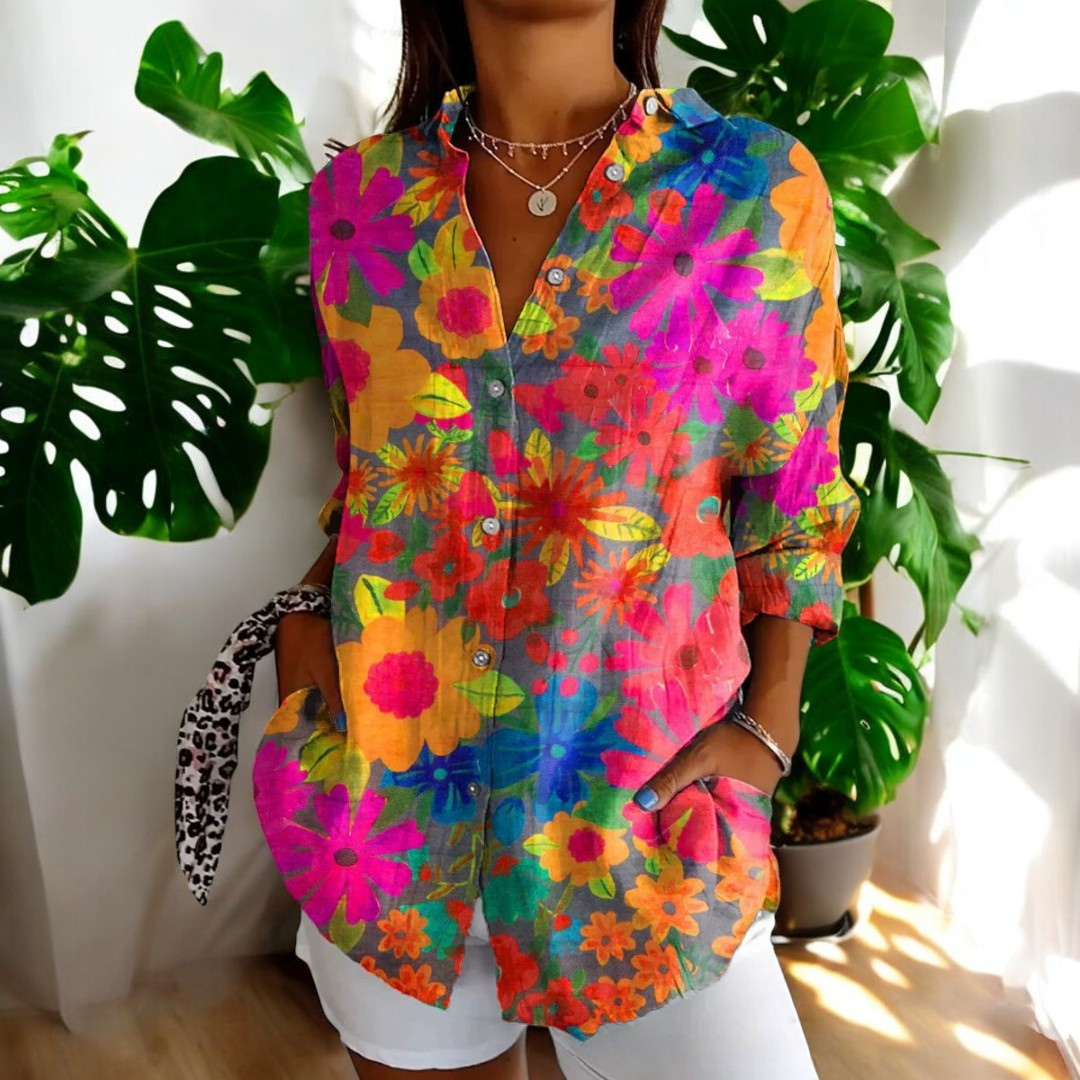 Emilie Vintage Bluse – Tidløs Blomsterprint Til Sommeren