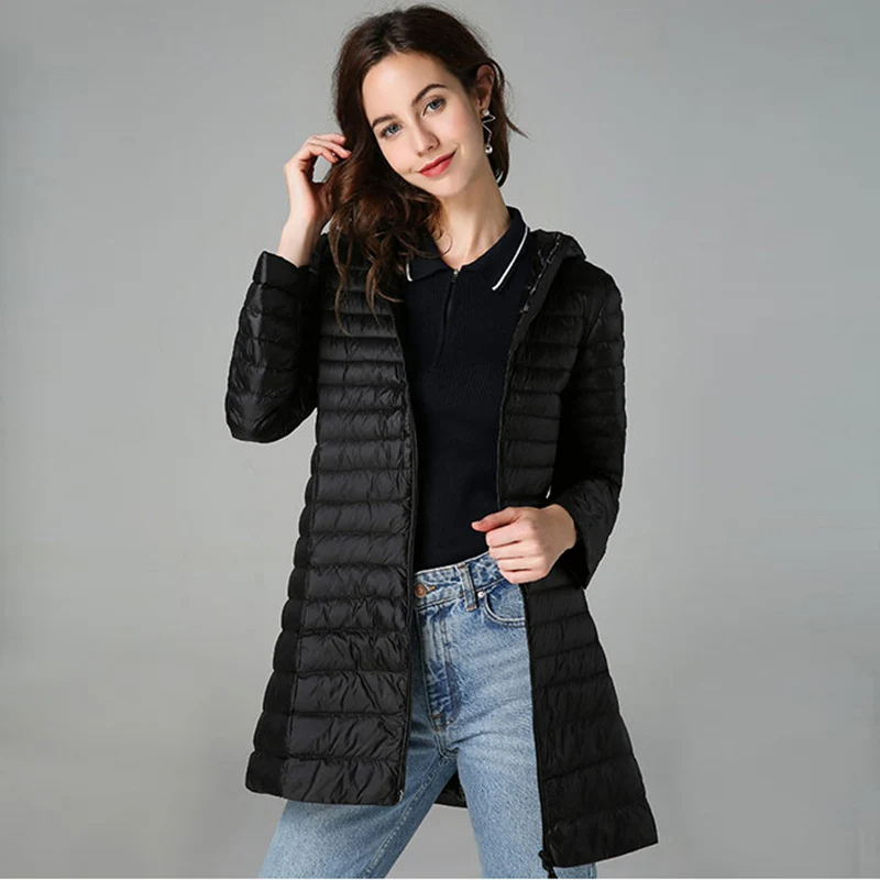 Ingeborg | Dame Lang Vatteret Jakke med Hætte