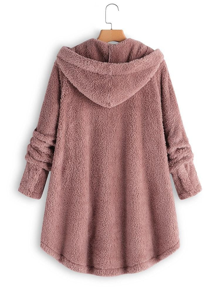 Amalie | Dame Vinter Hoodie Strikcardigan med Knapper