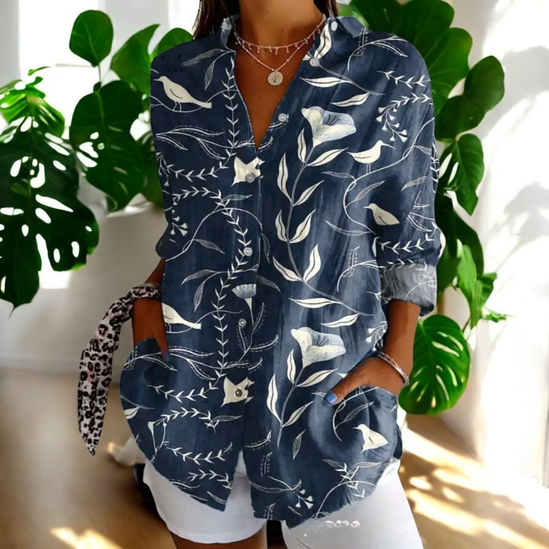 Emilie Vintage Bluse – Tidløs Blomsterprint Til Sommeren