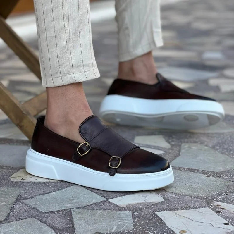 Richard | Herre Læder Slip-On Sko med Spænder