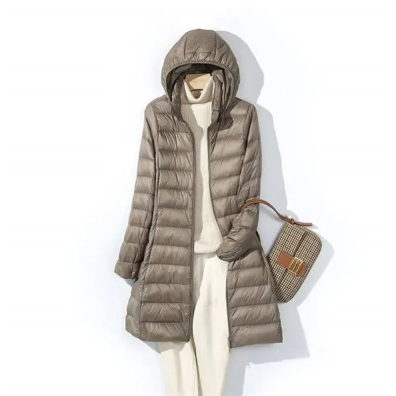 Noelia | Kvinders Lang Vatteret Frakke med Hætte til Vinter