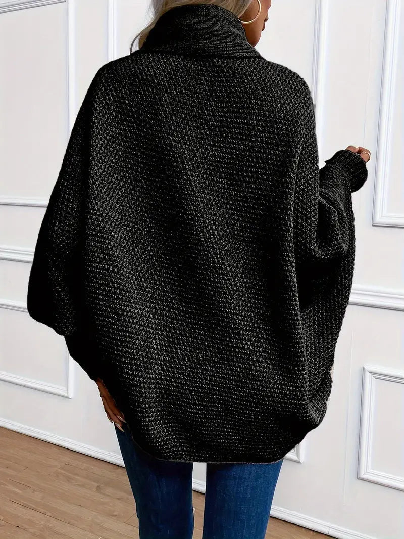Hanne | Damens Vinter Strikket Cardigan med Åben Foran