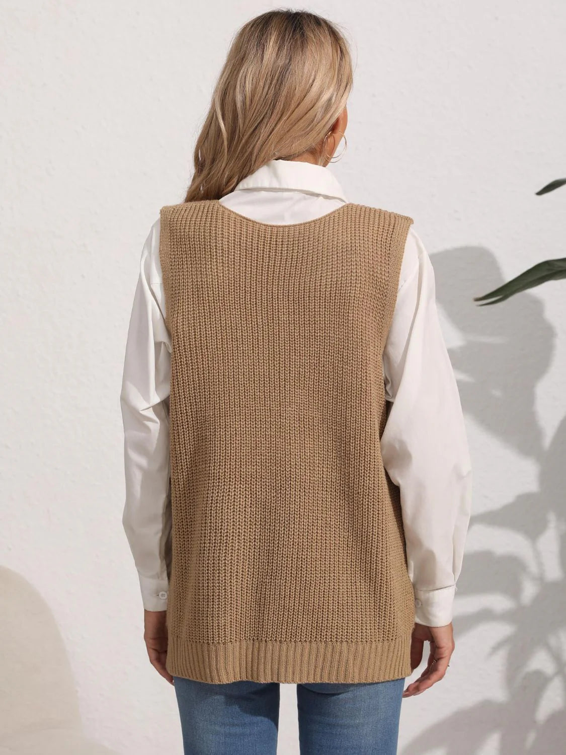 Bettina | Kvinders Vinter Strikket Vest med Lommer