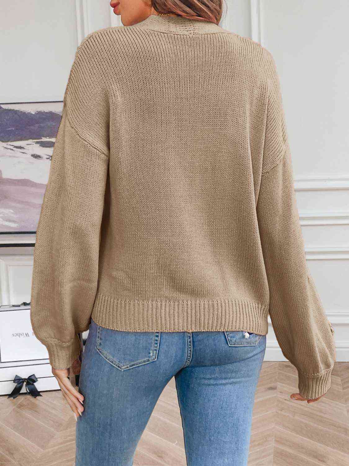 Anni | Damens Vinter Floral Åben Cardigan
