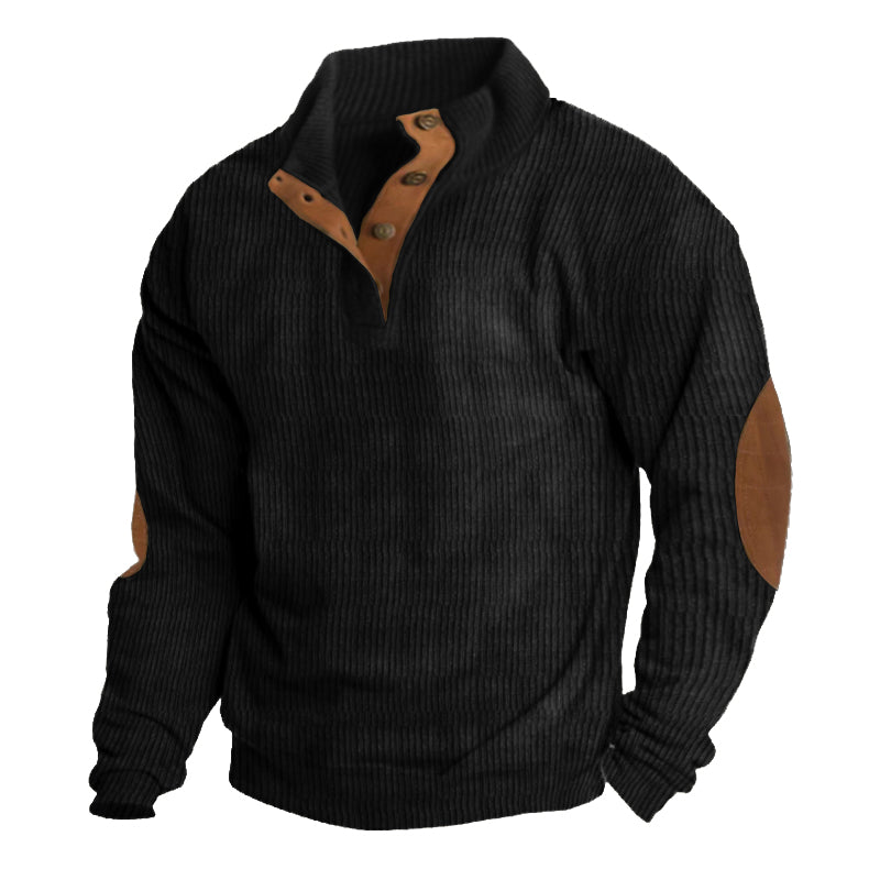Nicolai | Herre Ribstrikket Sweater med Albuelapper