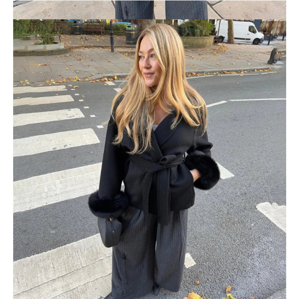 Blanka | Kvinders Hyggelig Langærmet Frakke med Bælte