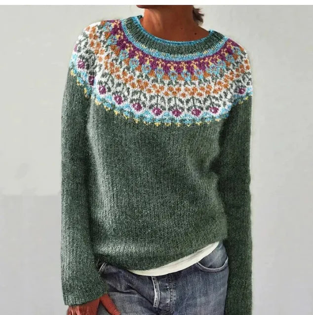 Trine - Retro strikket trøje med blødt materialer