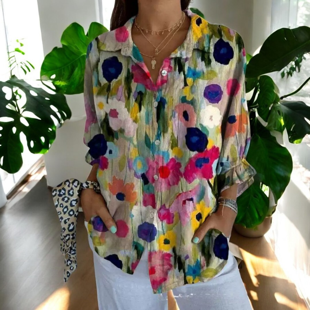 Emilie Vintage Bluse – Tidløs Blomsterprint Til Sommeren