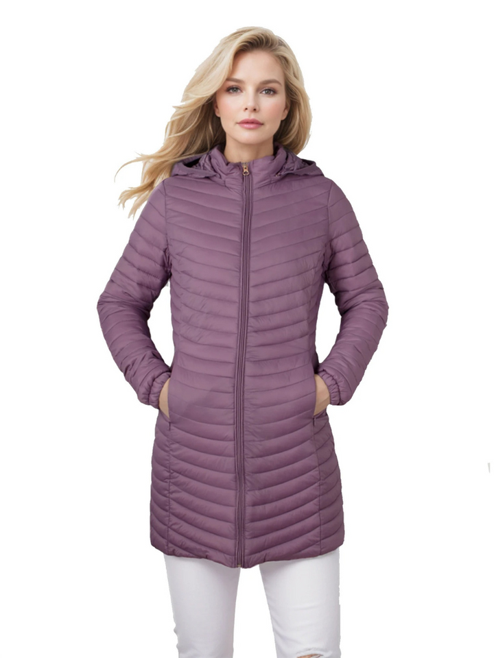 Lizette | Vinter Kvinders Dynejakke med Hætte og Lynlås