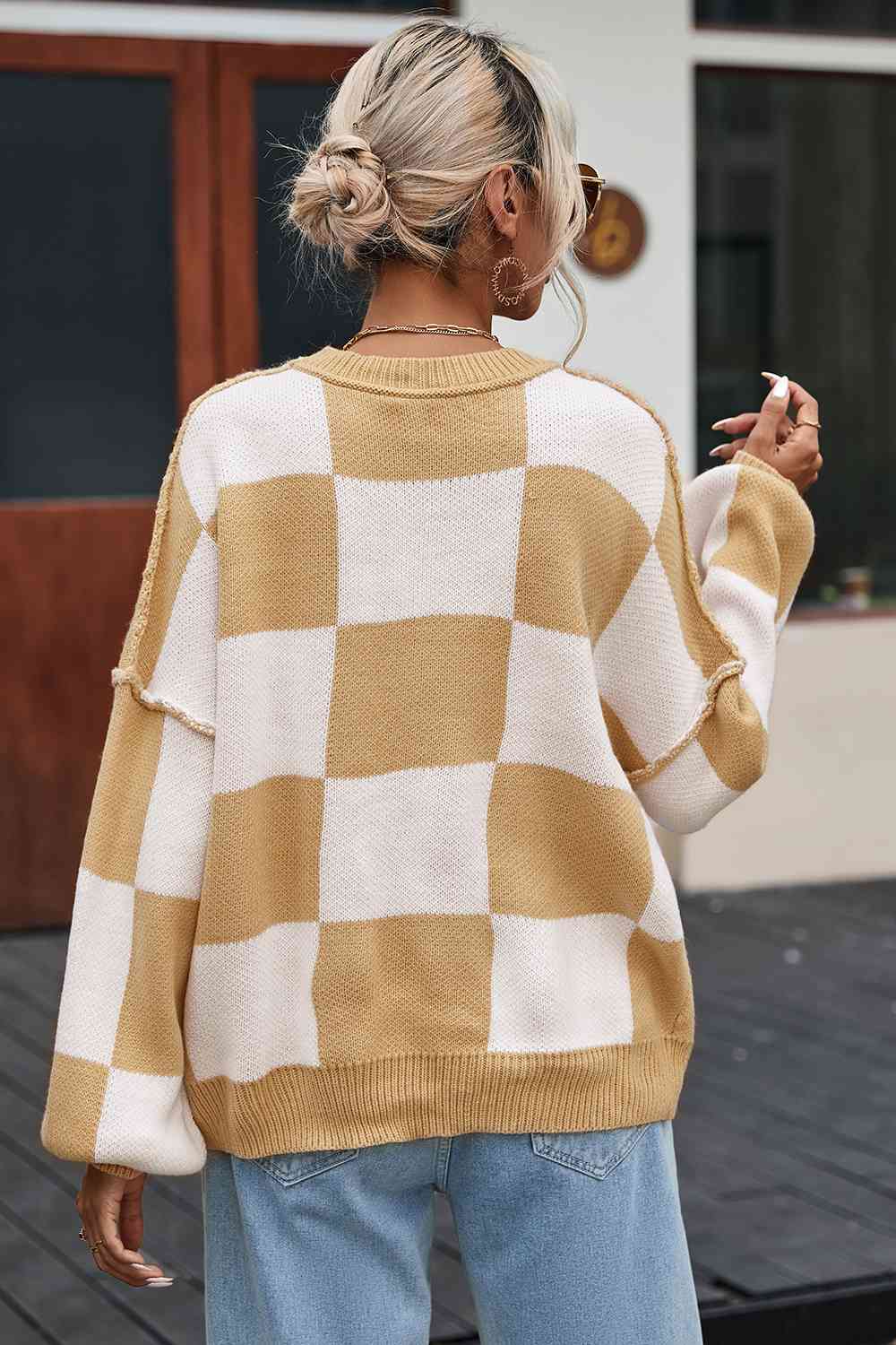 Margot | Damens Cozy Tjekket Vinter Sweater