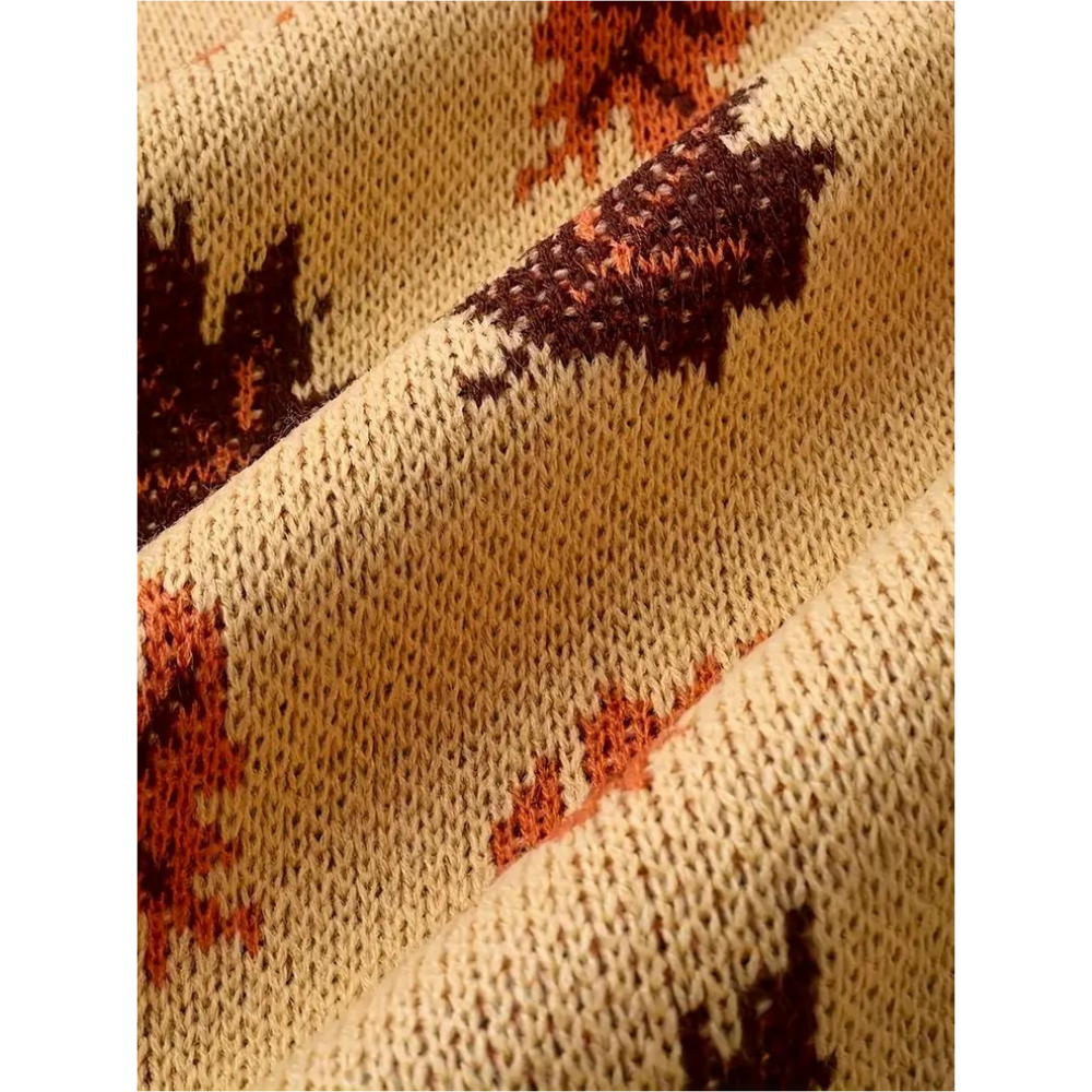 Christel | Kvinders vinter sweater med blad mønster