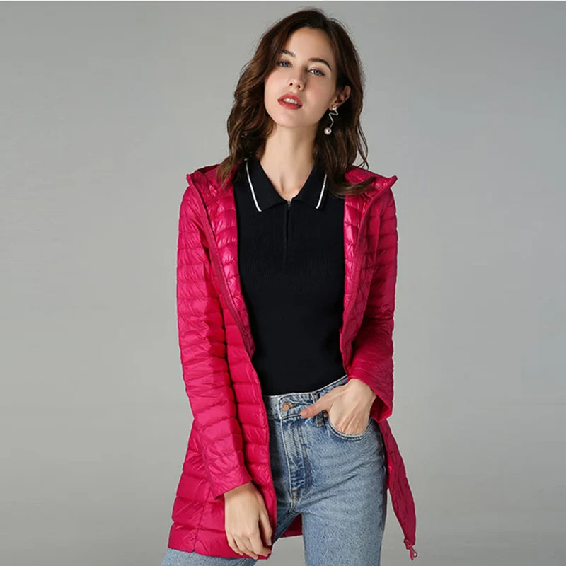 Ingeborg | Dame Lang Vatteret Jakke med Hætte