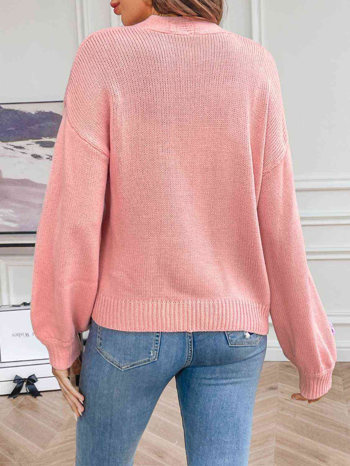 Anni | Damens Vinter Floral Åben Cardigan