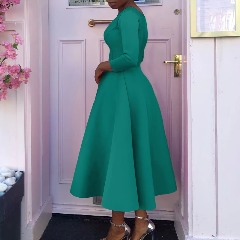 Oline | Kvinders Rundhalset Udsvinget Midikjole