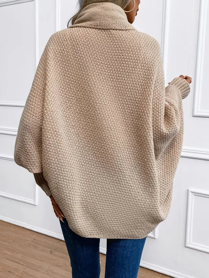 Hanne | Damens Vinter Strikket Cardigan med Åben Foran