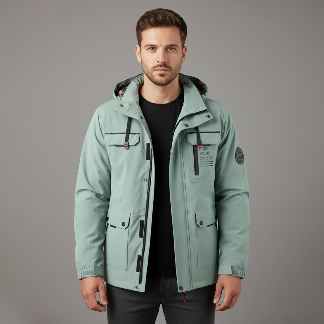 Knud | Herres vandtætte ski-vinterjakke med hætte til udendørsbrug