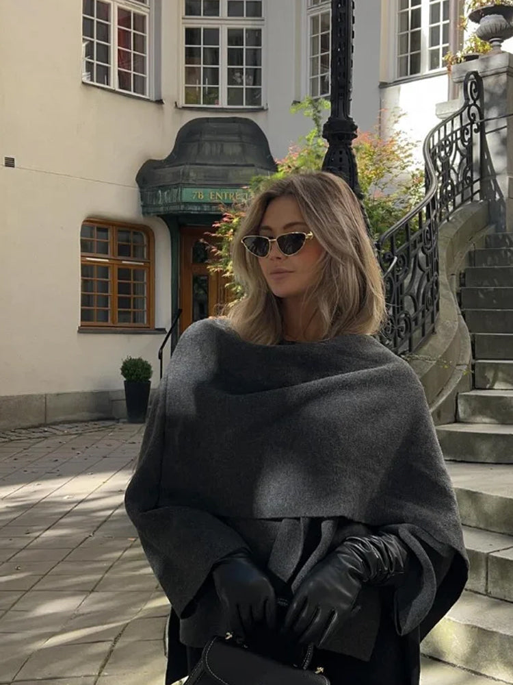 Juliane | Dame Oversized Rullekrave Trøje med Lange Ærmer