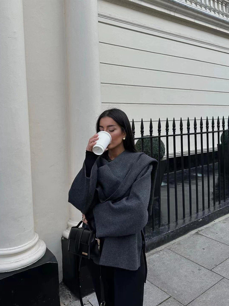 Juliane | Dame Oversized Rullekrave Trøje med Lange Ærmer