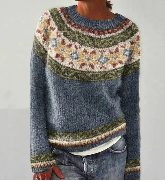 Trine - Retro strikket trøje med blødt materialer