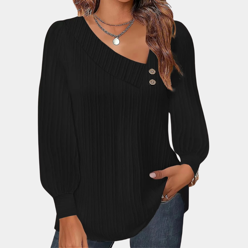 Abelone | Dame Casual Vinter Bluse med Knapper