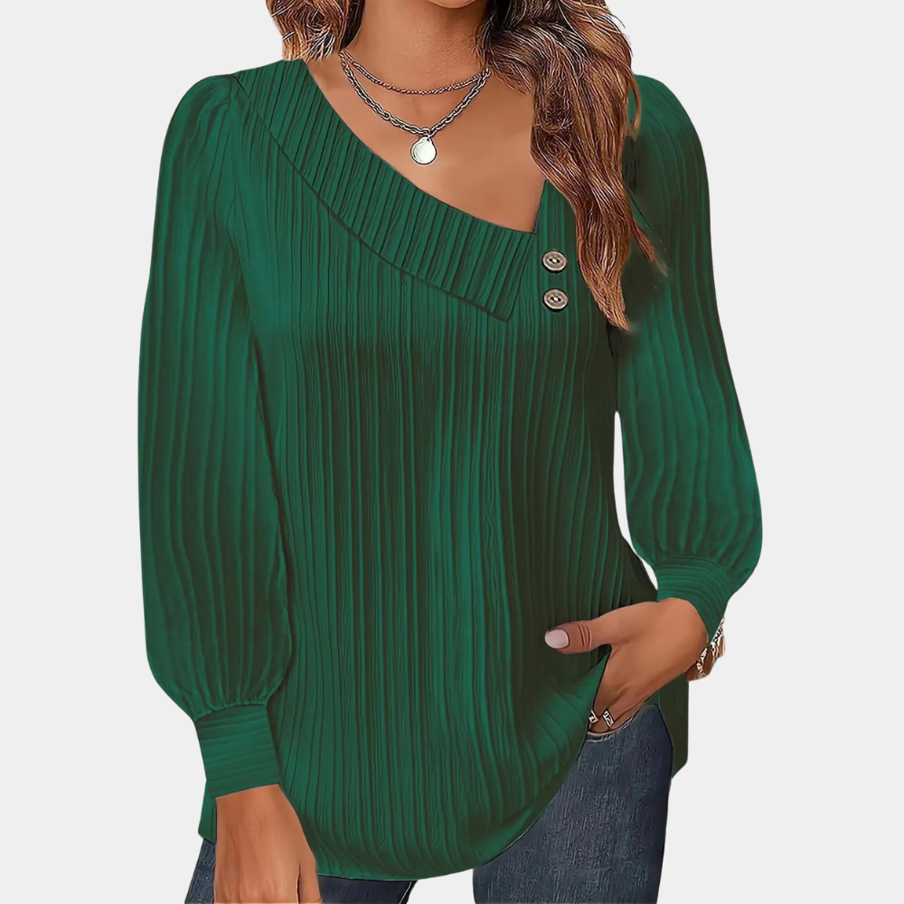Abelone | Dame Casual Vinter Bluse med Knapper