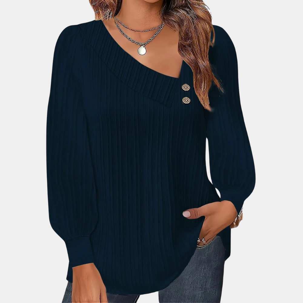 Abelone | Dame Casual Vinter Bluse med Knapper