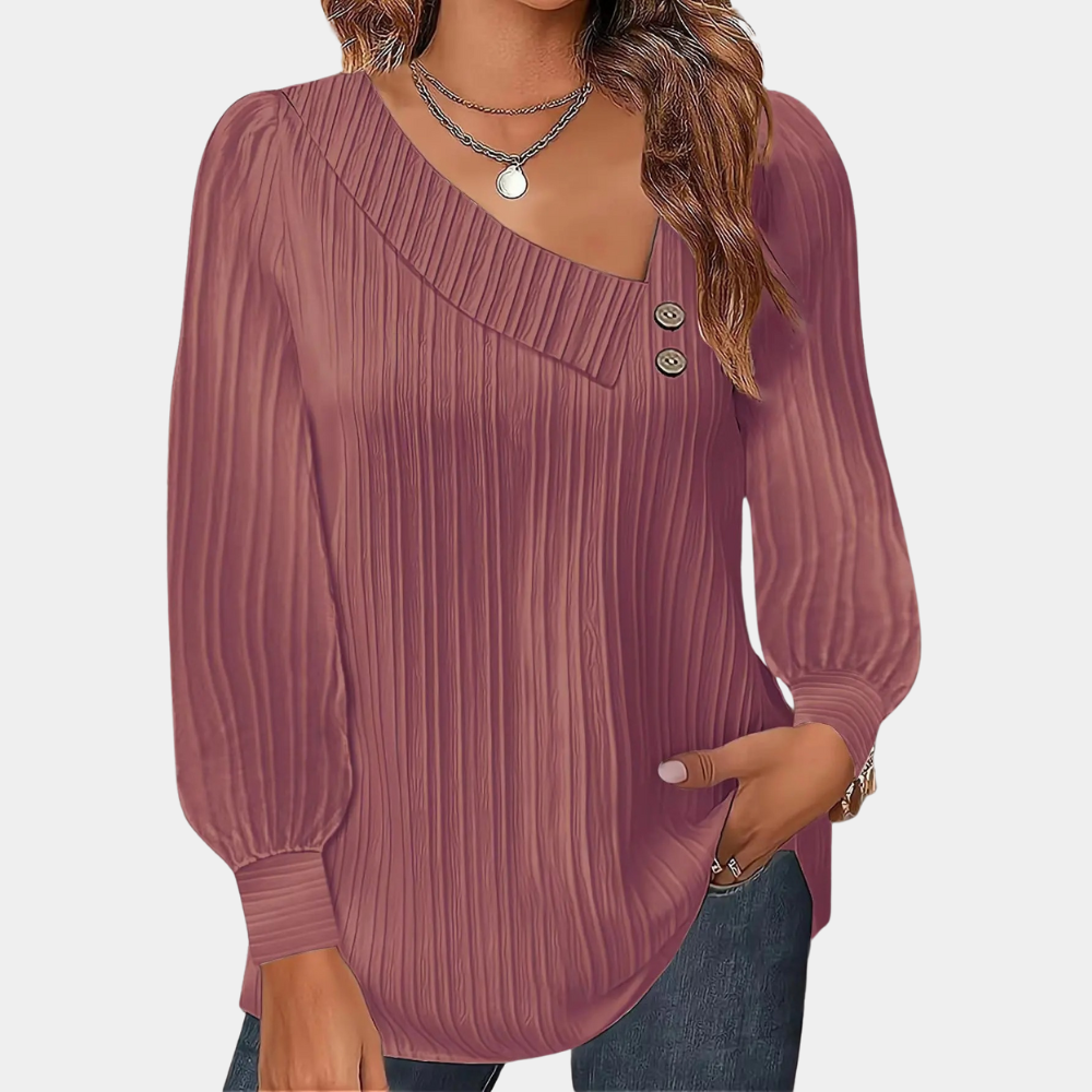 Abelone | Dame Casual Vinter Bluse med Knapper