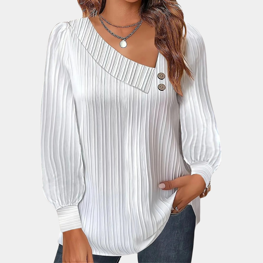 Abelone | Dame Casual Vinter Bluse med Knapper